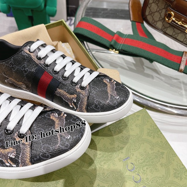 gucci頂級原版低幫鞋 古馳萬年經典情侶款小白鞋 男女款休閒板鞋 dx2770